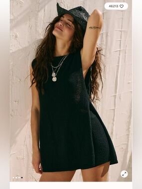 NWOT Free People Miranda sweater tank and shorts set XS in black